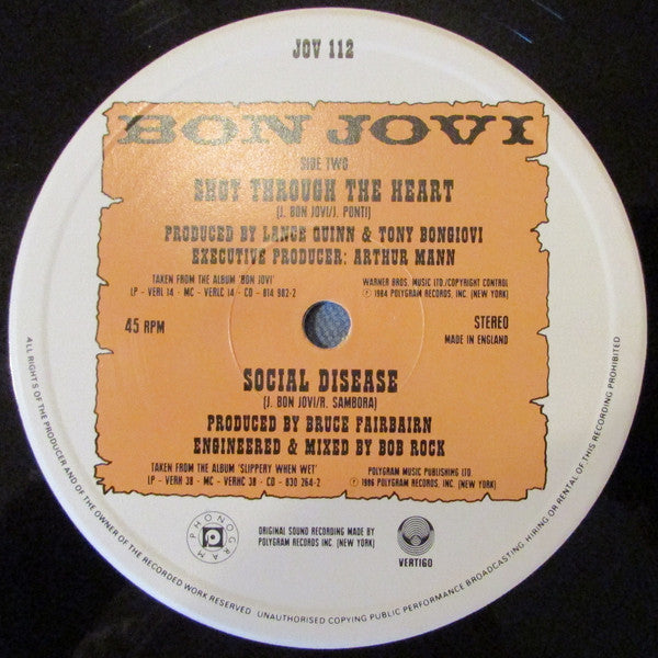 Bon Jovi : Wanted Dead Or Alive (12", Single)