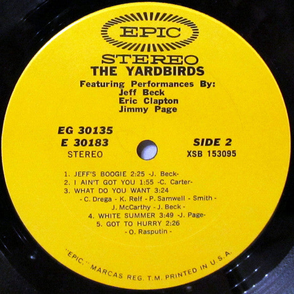 The Yardbirds : Featuring Performances By: Jeff Beck Eric Clapton Jimmy Page (2xLP, Album, Comp, Pit)