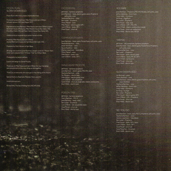 Moon Ruin : Slow Down Ego (LP, Album, Whi)