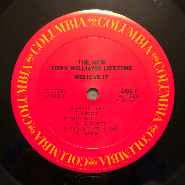The New Tony Williams Lifetime : Believe It (LP, Album, RE, Car)