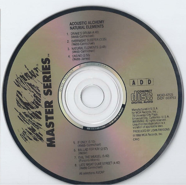 Acoustic Alchemy : Natural Elements (CD, Album, Club)