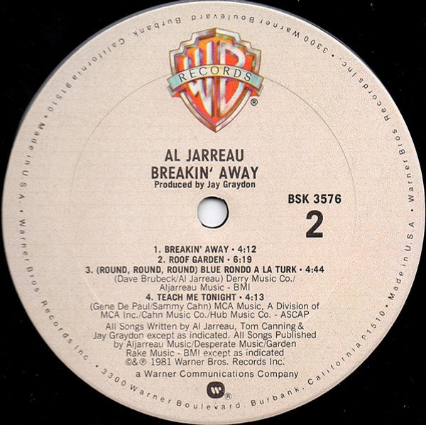 Al Jarreau : Breakin' Away (LP, Album, Club)