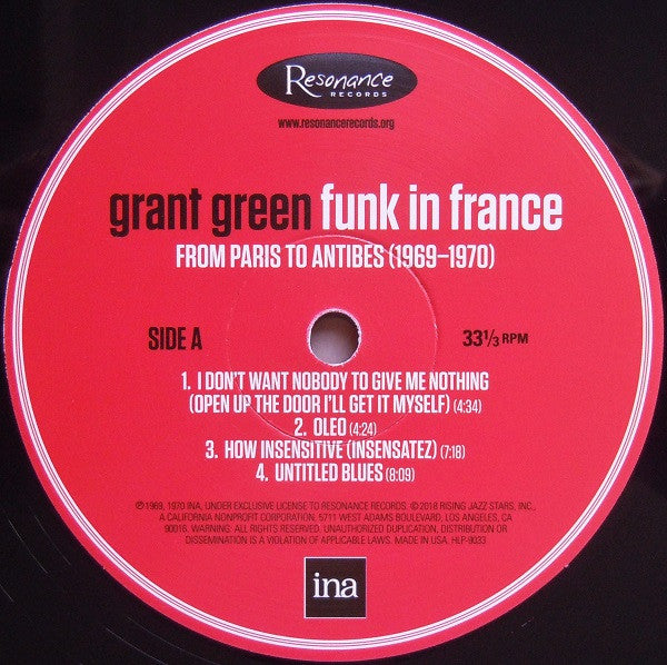 Grant Green : Funk In France: From Paris To Antibes (1969-1970) (3xLP, Album, RSD, Dlx, Ltd, Num, RM, 180)