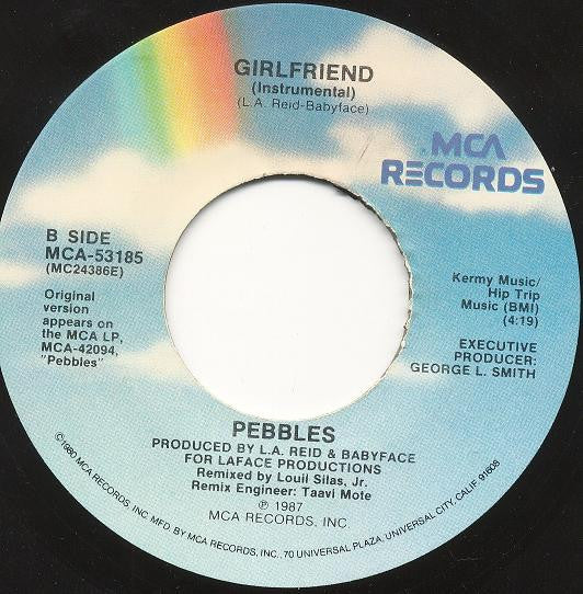 Pebbles : Girlfriend (7", Single, Pin)