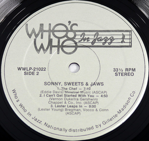 Sonny Stitt, Harry Sweets Edison* & Eddie Lockjaw Davis* : Sonny, Sweets & Jaws (LP, Album)