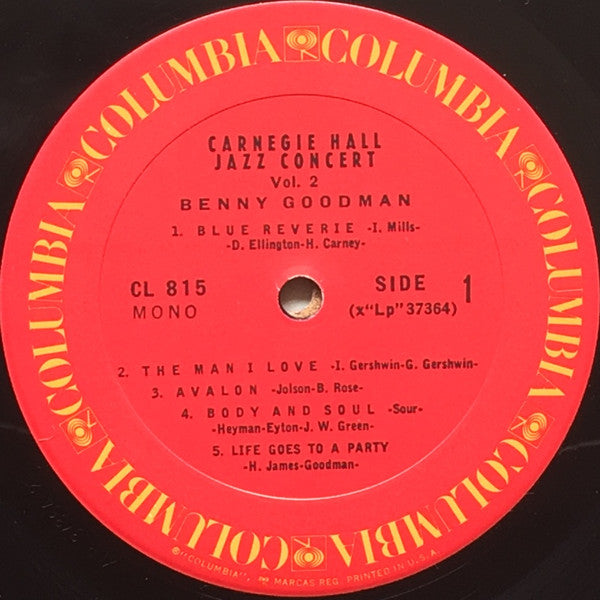 Benny Goodman : The Famous 1938 Carnegie Hall Jazz Concert - Volume 2 (LP, Mono, RE, Pit)