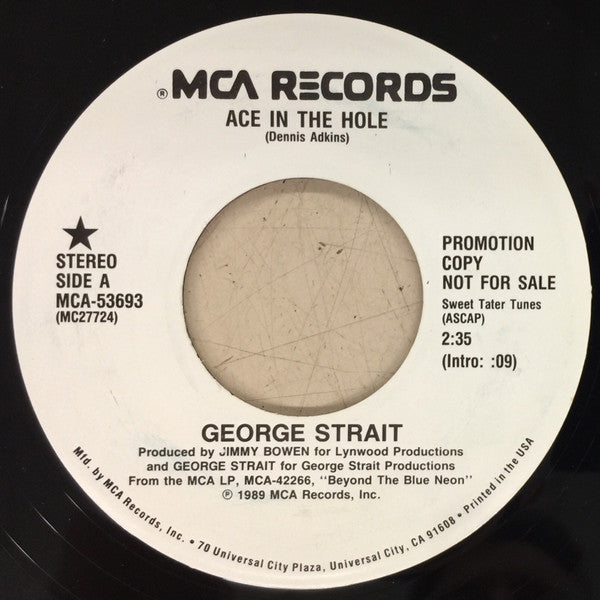 George Strait : Ace In The Hole (7", Promo)