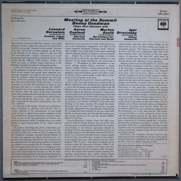 Benny Goodman : Meeting At The Summit (LP, RE)