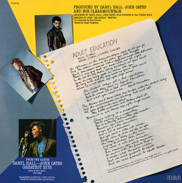 Daryl Hall John Oates* : Adult Education (Special Club Mix) (12")