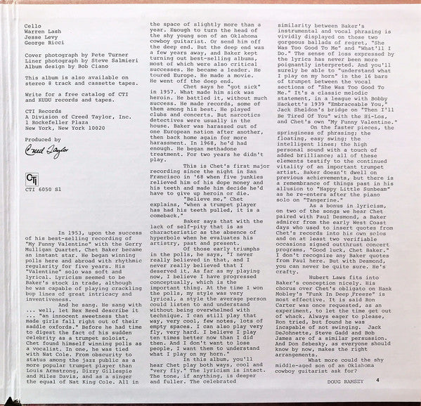 Chet Baker : She Was Too Good To Me (LP, Album, Gat)