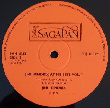 Jimi Hendrix : Jimi Hendrix At His Best (Volume 1) (LP, Album)