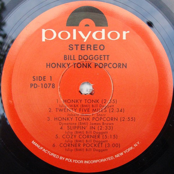 Bill Doggett : Honky Tonk Popcorn (LP, Album, RE)