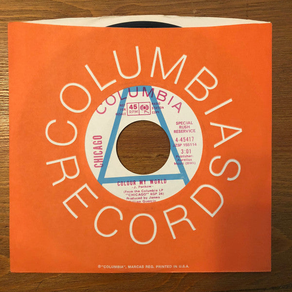 Chicago (2) : Colour My World (7", Single, Promo)