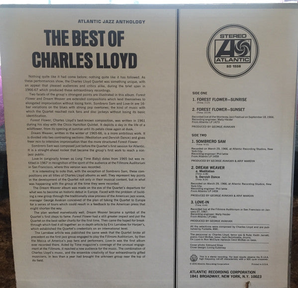 Charles Lloyd : The Best Of Charles Lloyd (LP, Comp, RE)