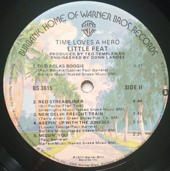 Little Feat : Time Loves A Hero (LP, Album, Gol)