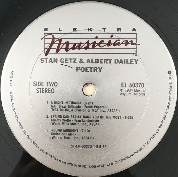 Stan Getz, Albert Dailey : Poetry (LP, Album, Club)