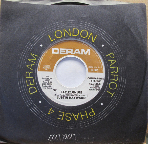 Justin Hayward : Lay It On Me (7", Promo, Styrene, Pit)
