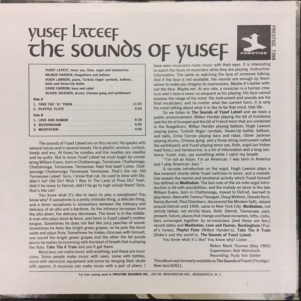 Yusef Lateef : The Sounds Of Yusef (LP, Album, RE, RM)
