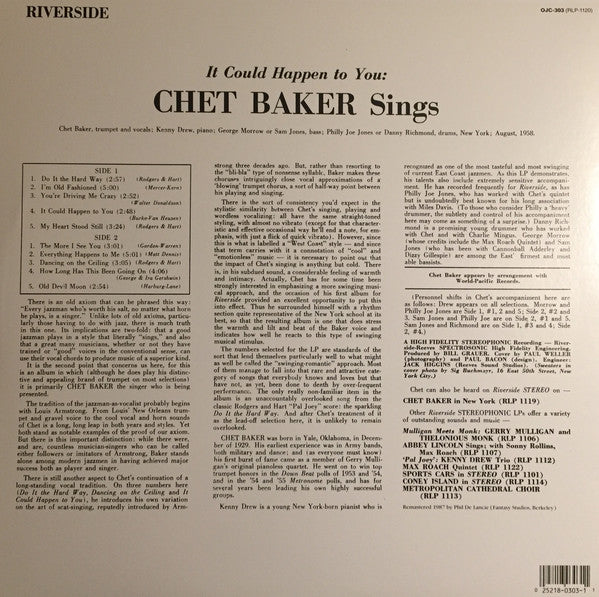 Chet Baker : It Could Happen To You (LP, Album, RE, RM, RP)