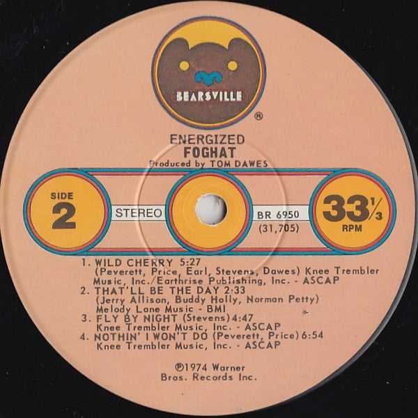 Foghat : Energized (LP, Album, Win)