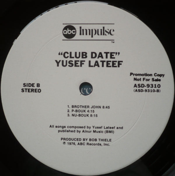 Yusef Lateef : Club Date (LP, Promo)
