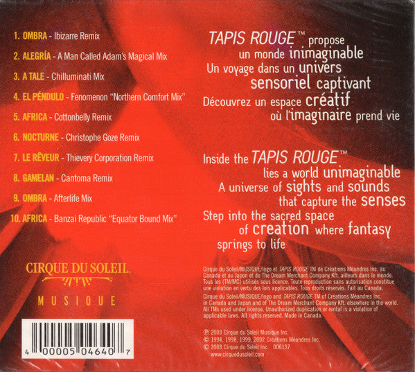 Cirque Du Soleil : Tapis Rouge: Solarium (CD, Album, Dig)