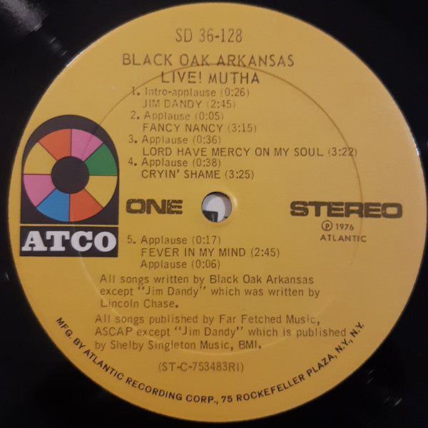 Black Oak Arkansas : Live! Mutha (LP, Album, RI )