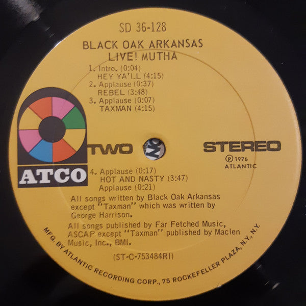 Black Oak Arkansas : Live! Mutha (LP, Album, RI )
