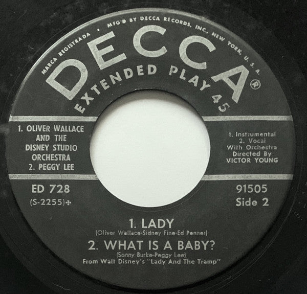 Peggy Lee, Oliver Wallace : Bella Notte (7", EP)
