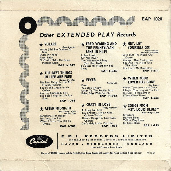 Johnny Standley : It's In The Book (7", EP, RP)