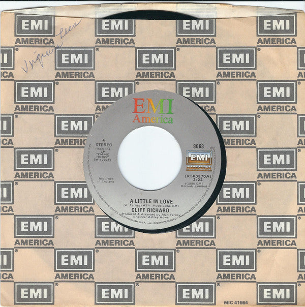 Cliff Richard : A Little In Love (7", Single, Los)