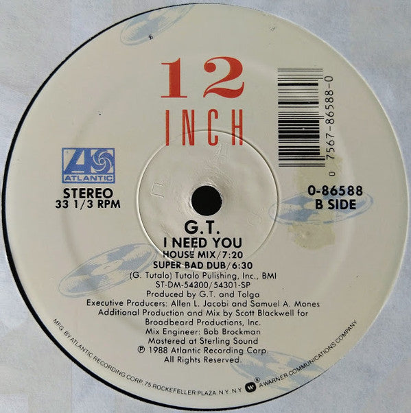 G.T. (2) : I Need You (12", Single, SP)