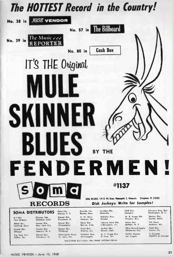 The Fendermen : Mule Skinner Blues / Torture (7", Single)