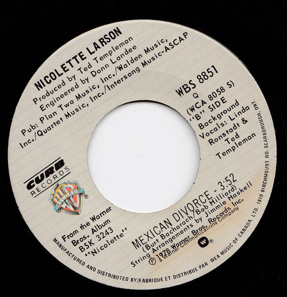 Nicolette Larson : Give a Little (7", Single)