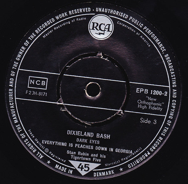 Stan Rubin And His Tigertown Five : Dixieland Bash (7", EP)