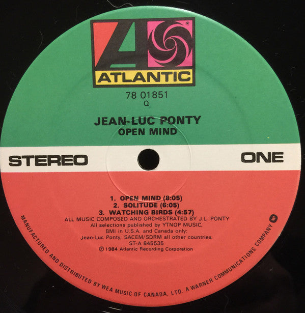 Jean-Luc Ponty : Open Mind (LP, Album)