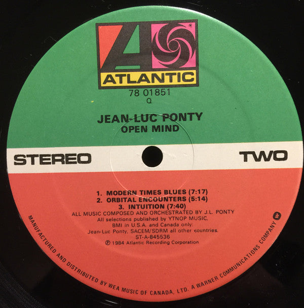 Jean-Luc Ponty : Open Mind (LP, Album)