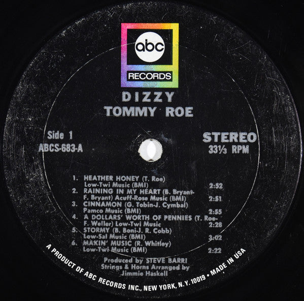 Tommy Roe : Dizzy (LP, Album, Mon)