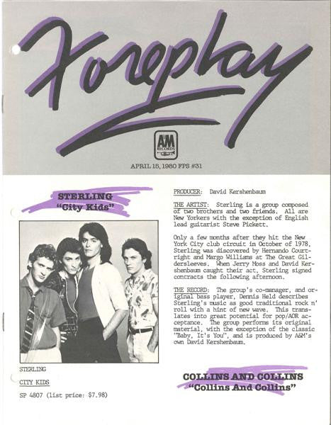 Various : Foreplay #31 A&M's Pre-Release Sampler (April 1980) (LP, Advance, Promo, Smplr)