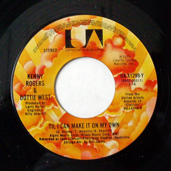 Kenny Rogers & Dottie West : Til I Can Make It On My Own / Midnight Flyer (7", Single, Styrene, All)