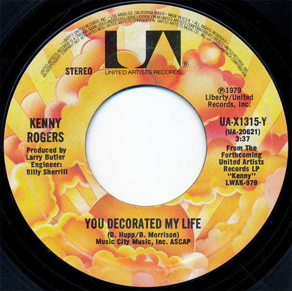 Kenny Rogers : You Decorated My Life / One Man's Woman (7", Single, Pit)