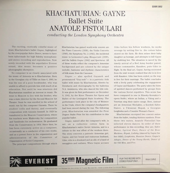 Khachaturian*, Anatole Fistoulari Conducting The London Symphony Orchestra : Gayne (Ballet Suite) (2x12", Album, RE, RM, 200)