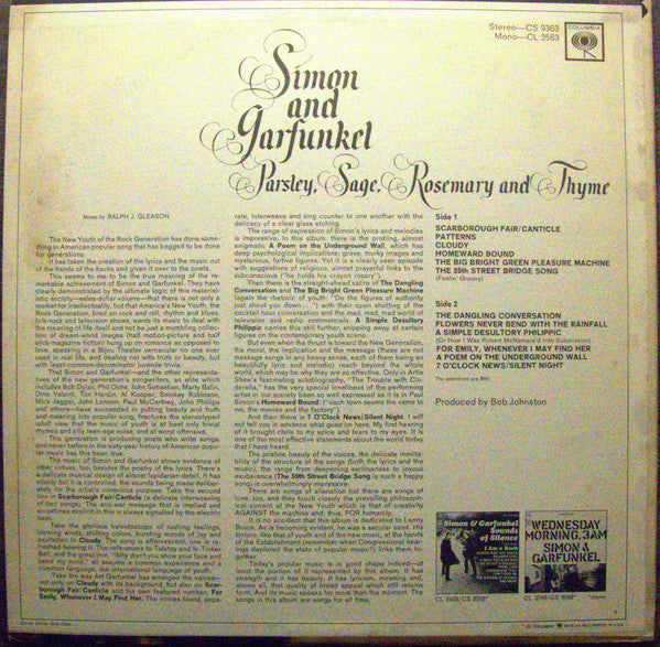 Simon & Garfunkel : Parsley, Sage, Rosemary And Thyme (LP, Album, Mono, San)