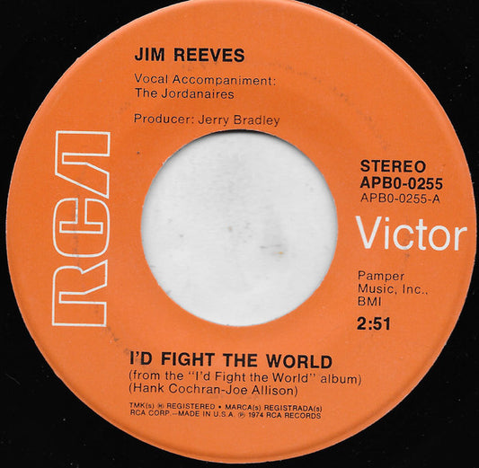 Jim Reeves : I'd Fight The World (7", RE, Hol)