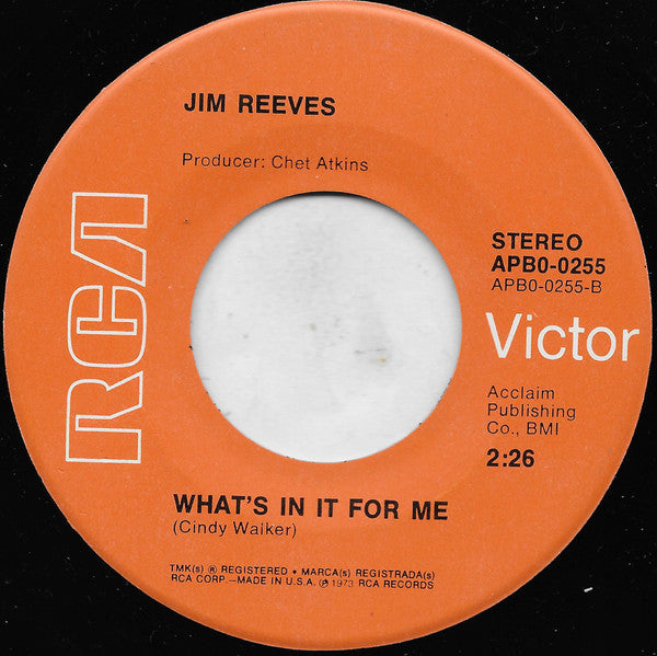 Jim Reeves : I'd Fight The World (7", RE, Hol)