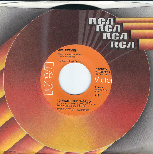 Jim Reeves : I'd Fight The World (7", RE, Hol)
