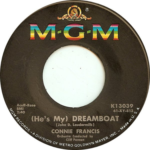 Connie Francis : Hollywood / (He's My) Dreamboat (7", Single, MGM)