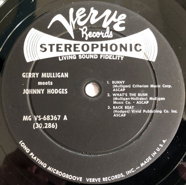 Gerry Mulligan & Johnny Hodges : Gerry Mulligan Meets Johnny Hodges (LP)