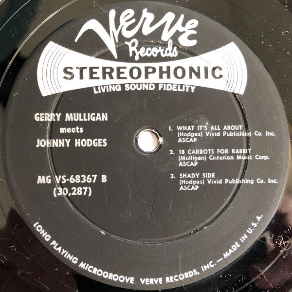 Gerry Mulligan & Johnny Hodges : Gerry Mulligan Meets Johnny Hodges (LP)
