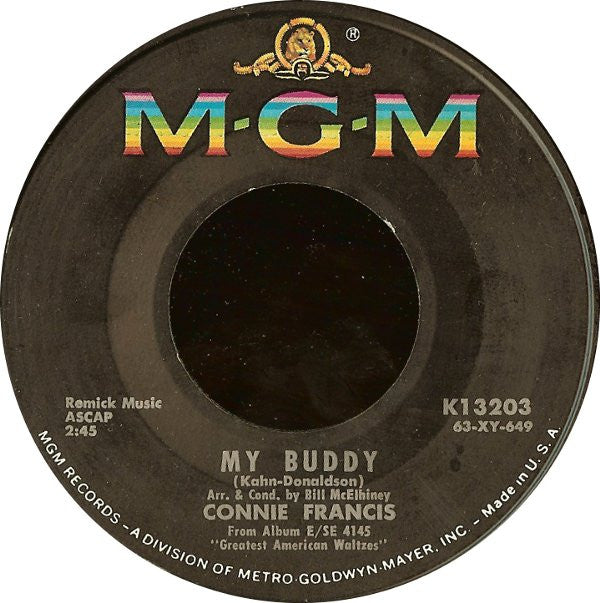 Connie Francis : In The Summer Of His Years / My Buddy (7", Single)